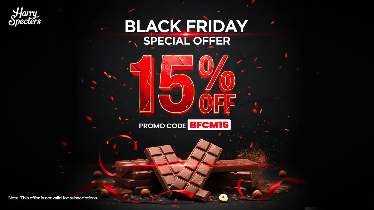 Black Friday promotional ad with a 15% discount code